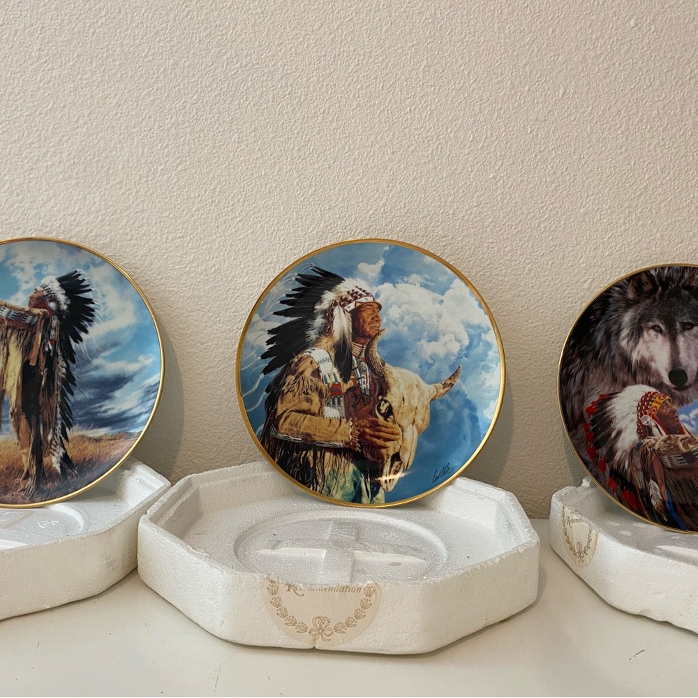 Vintage American Indian heritage plates